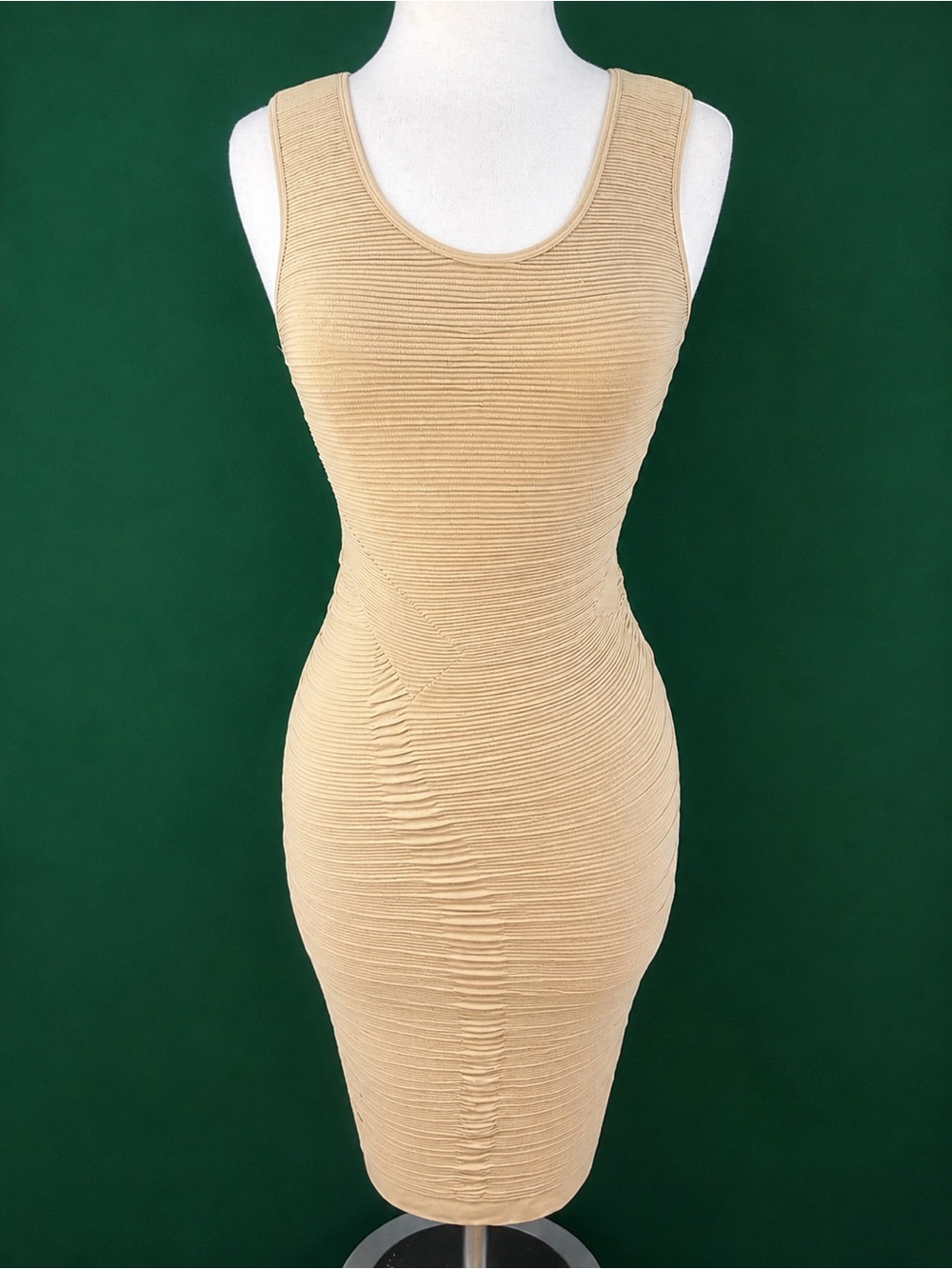 Aura Sleeveless Midi Dress - Beige